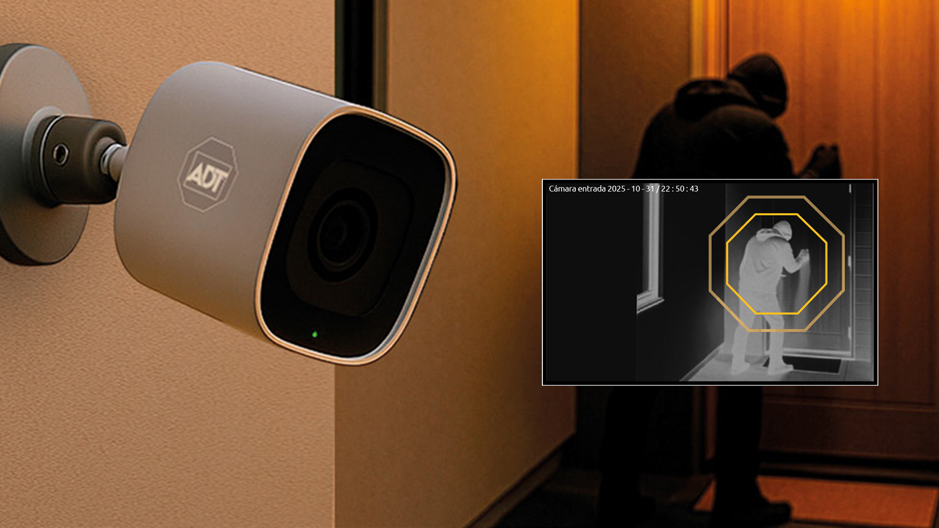 banner cámara ip ai detect alarmas adt